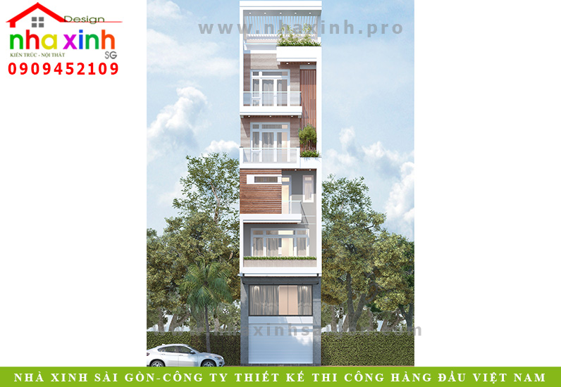 Thiết Kế Nhà Phố 5 Tầng | Dạng Ống | A. Nghĩa | NP-109