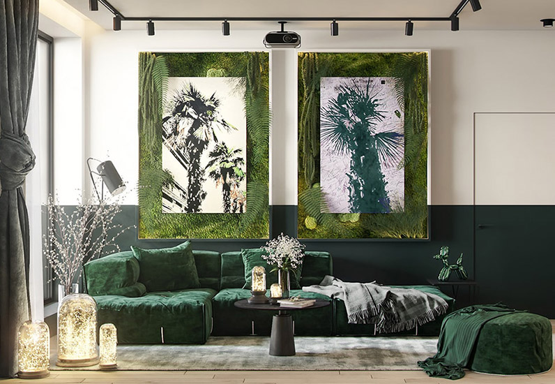 bức tranh nghệ thuật treo tường vô cùng ấn tường tạo điểm nhấn cho căn phòng