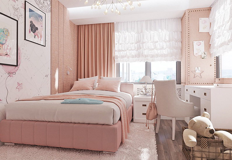 Trang trí phòng cho bé gái với phong cách hoạt hình