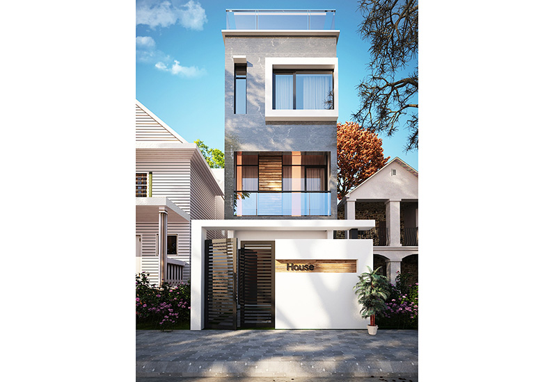 Mẫu Thiết Kế Nhà Phố Mặt Tiền 5m Đẹp Tiện Nghi