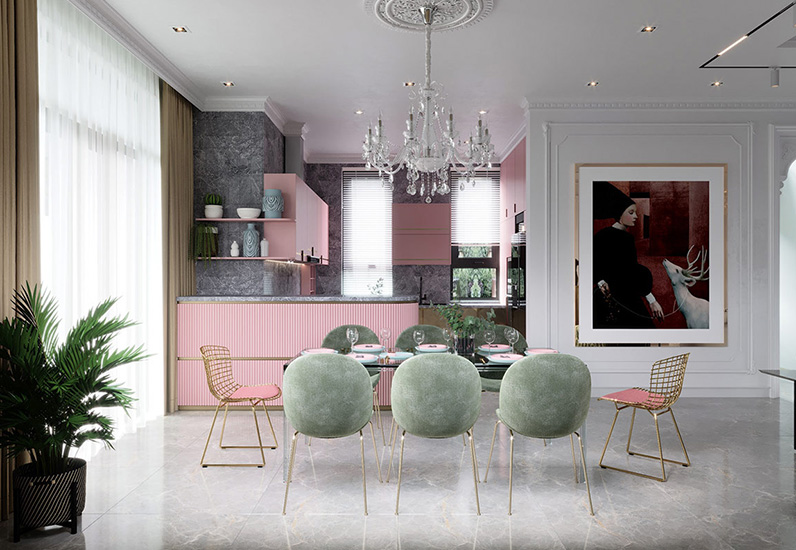 2 Mẫu Nội Thất Nhà Tân Cổ Điển Đầy Tính Nghệ Thuật