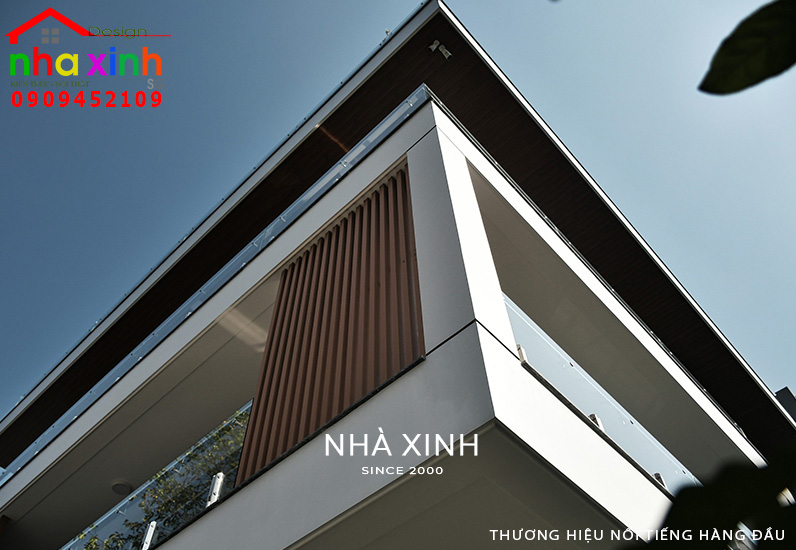 Kiến trúc biệt thự được thiết kế với góc cạnh vuông vức
