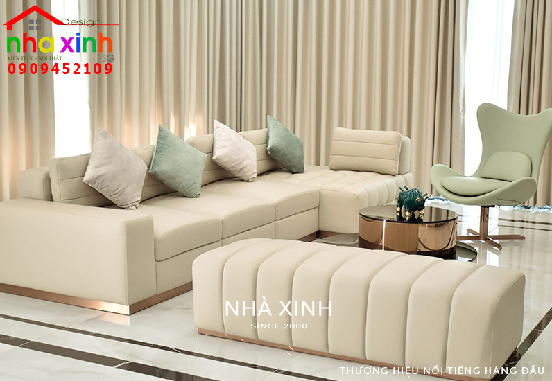 Không gian phòng khách được sử dụng với gam màu tươi sáng