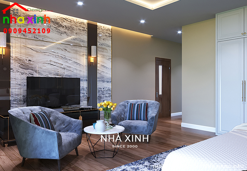 Phòng ngủ được sử dụng các món đồ nội thất cao cấp