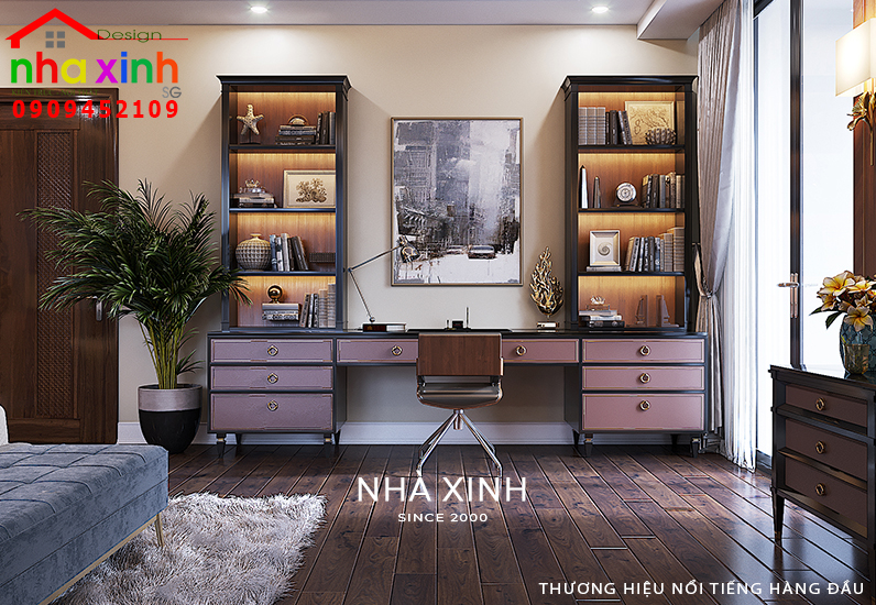 Phòng ngủ có bàn trang điểm sang trọng