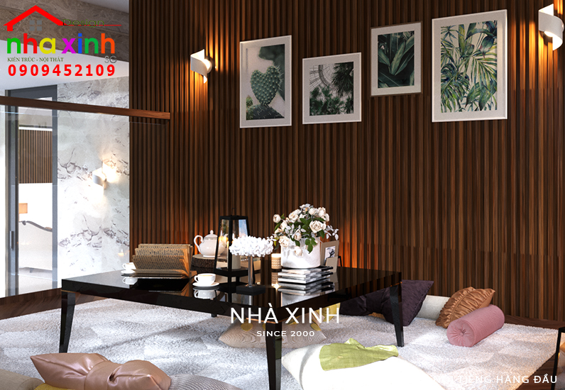 Thiết kế bàn trà để gia đình trò chuyện, tiếp khách