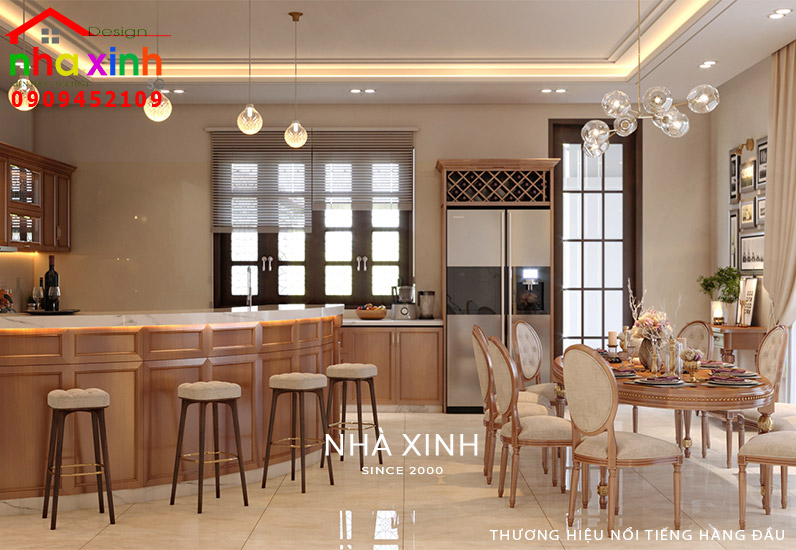 Mẫu thiết kế nội thất phòng bếp đẹp tiện nghi