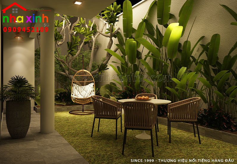 Khu vực tiểu cảnh tạo gốc thư giãn tuyệt vời