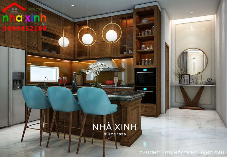 Thiết kế quay bar mini nhằm tạo điểm nhấn, đáp ứng tốt nhu cầu gia chủ