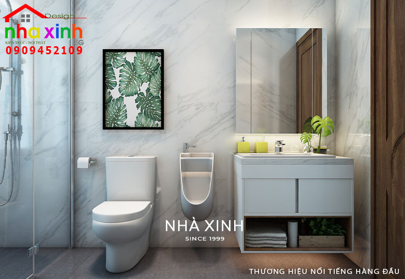 Không gian phòng WC được thiết kế tiện nghi