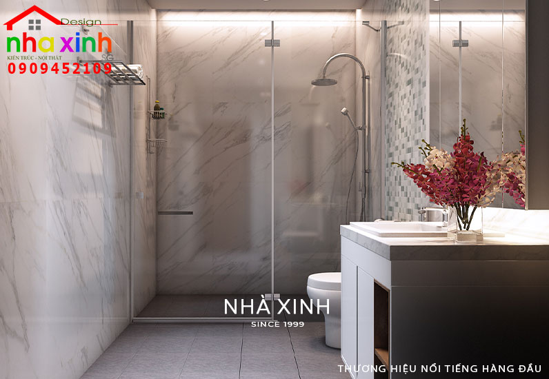 Phòng WC được thiết kế khá thông thoáng và rộng rãi