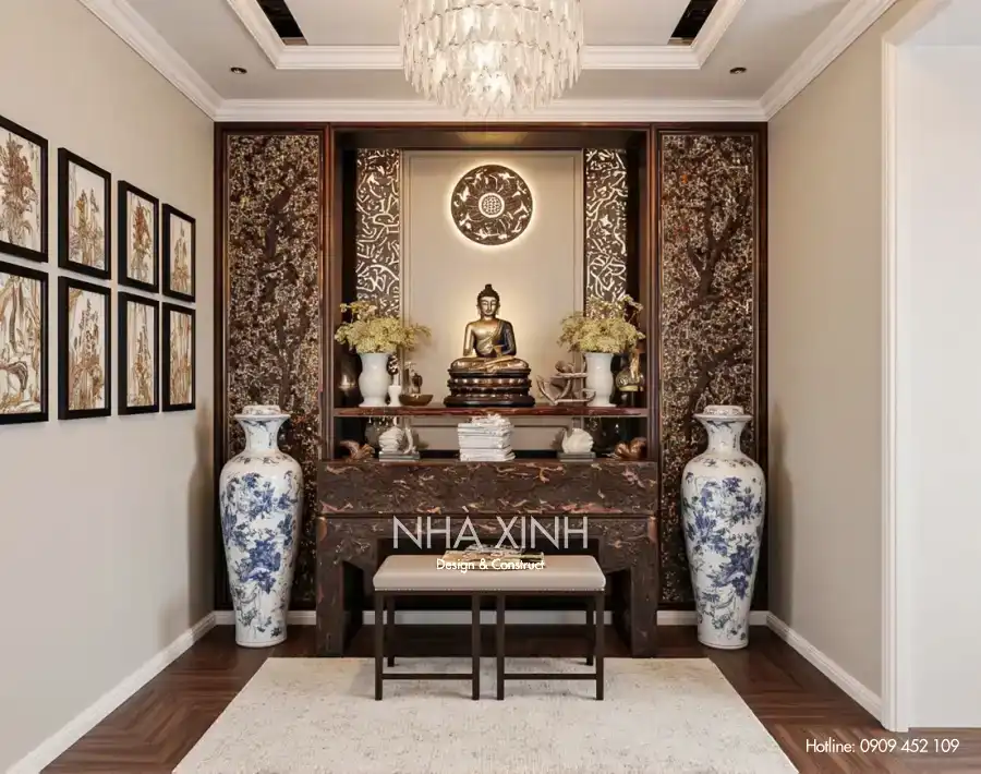 Bộ sofa cao cấp trong phòng khách biệt thự BT-0231 kết hợp cùng thảm lông mềm mại