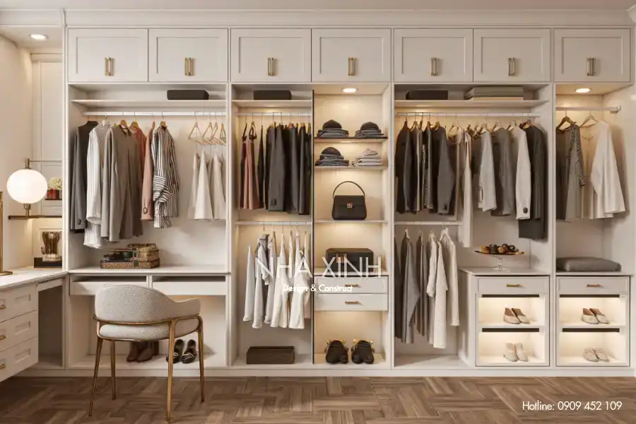 Phòng ngủ chính biệt thự BT-0231 với cửa kính lớn nhìn ra ban công xanh mát