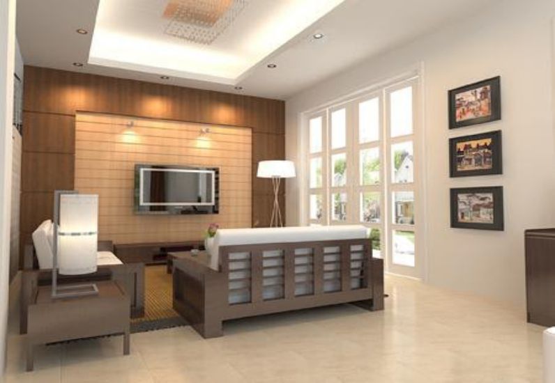 Phòng khách biệt thự hiện đại dạng song lập