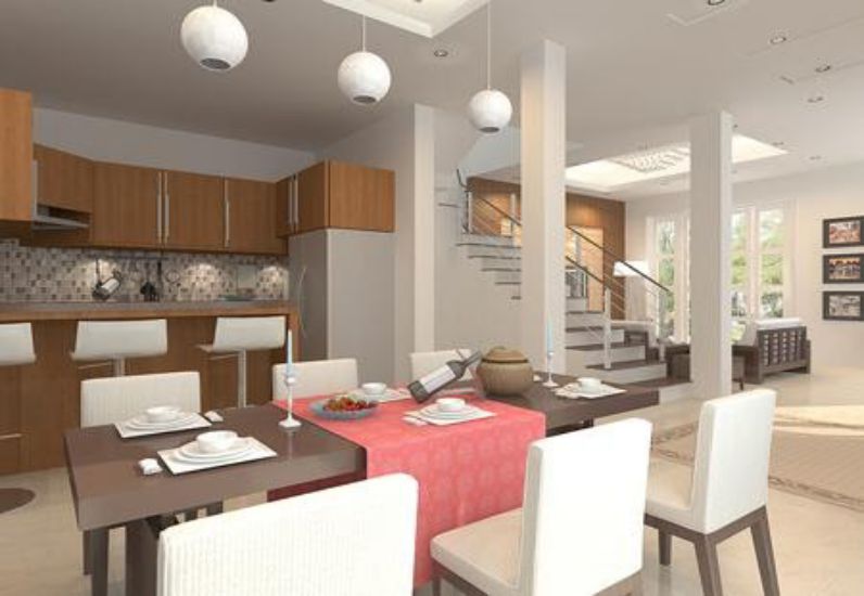 Phòng ăn biệt thự hiện đại dạng song lập