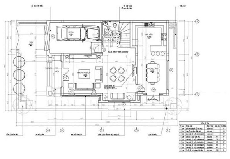 Mặt bằng tầng trệt