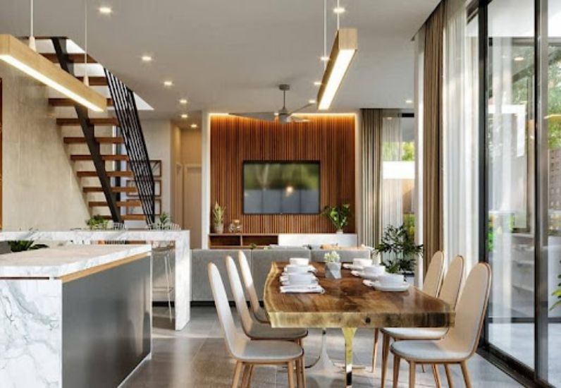 Phòng bếp -ăn hiện đại bố trí gọn gàng 