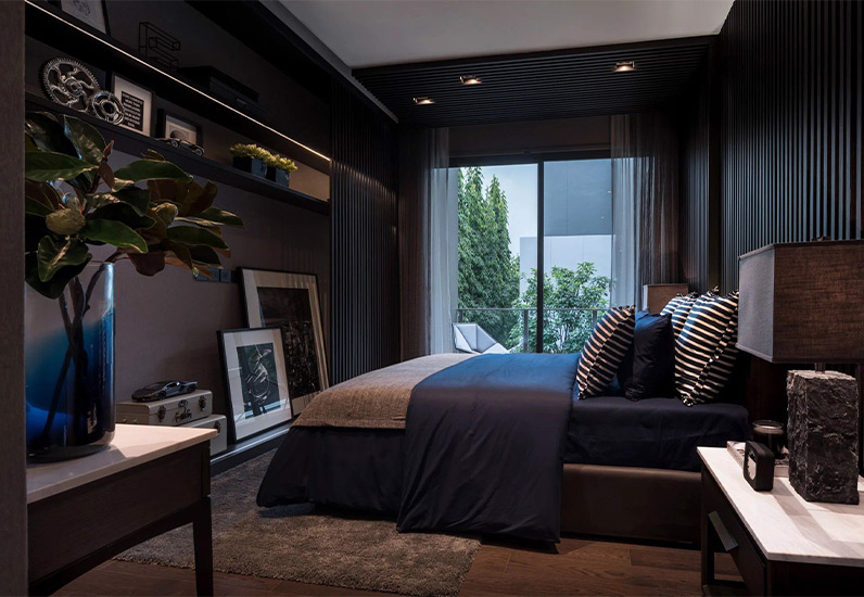 Mẫu phòng ngủ tông xám trầm ấm áp