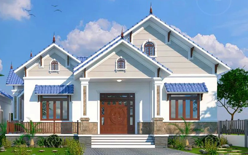 Biệt thự mái Thái 1 tầng 4 phòng ngủ rất độc đáo và bắt mắt