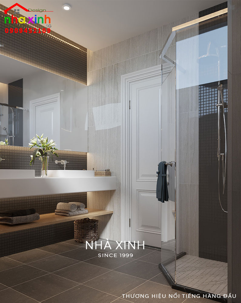 Phòng WC được thiết kế tiện nghi, hiện đại