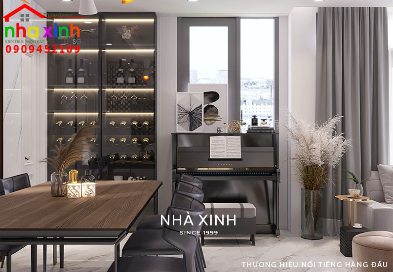 Không gian bàn ăn - bếp nhà phố hiện đại 5 tầng