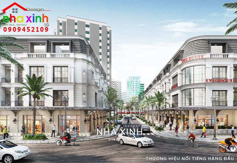 Dãy nhà phố được thiết kế theo phong cách hiện đại sang trọng