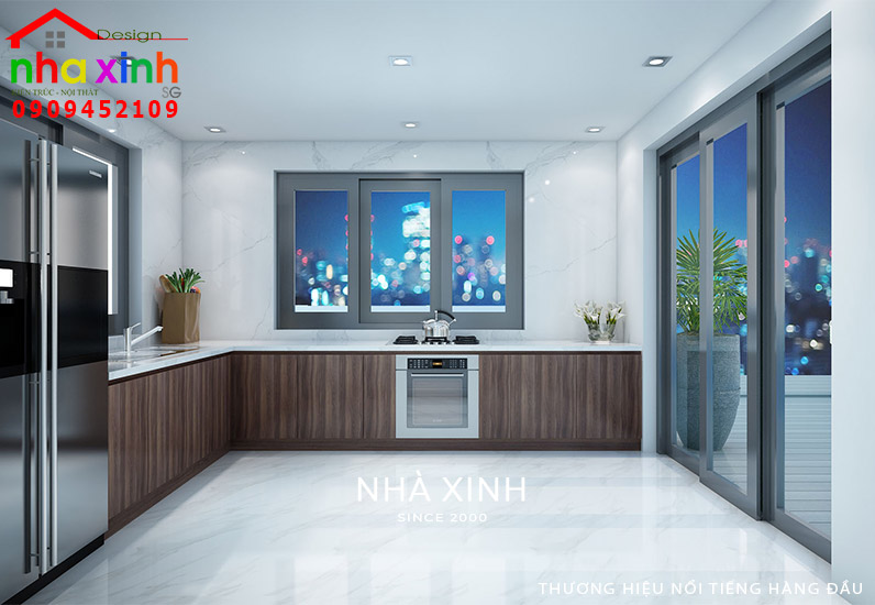 Phòng bếp phụ được thiết kế tại khu vực tầng thượng 