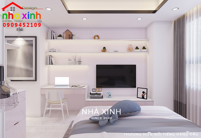 Nội thất phòng master chung cư đẹp, tươi sáng