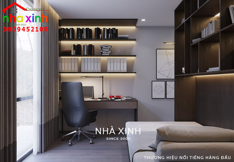 Nội thất phòng ngủ con trai đơn giản, ấm áp