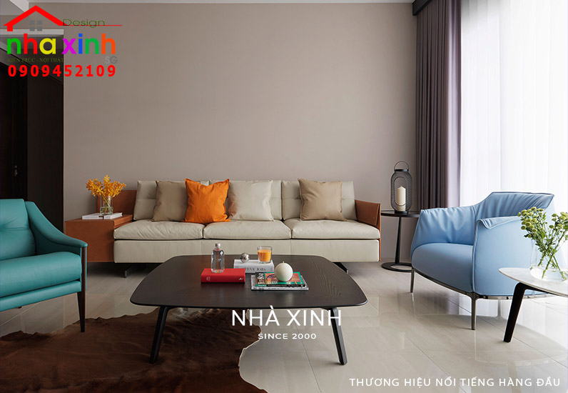 Mẫu phòng khách căn hộ được thiết kế đơn giản và tinh tế