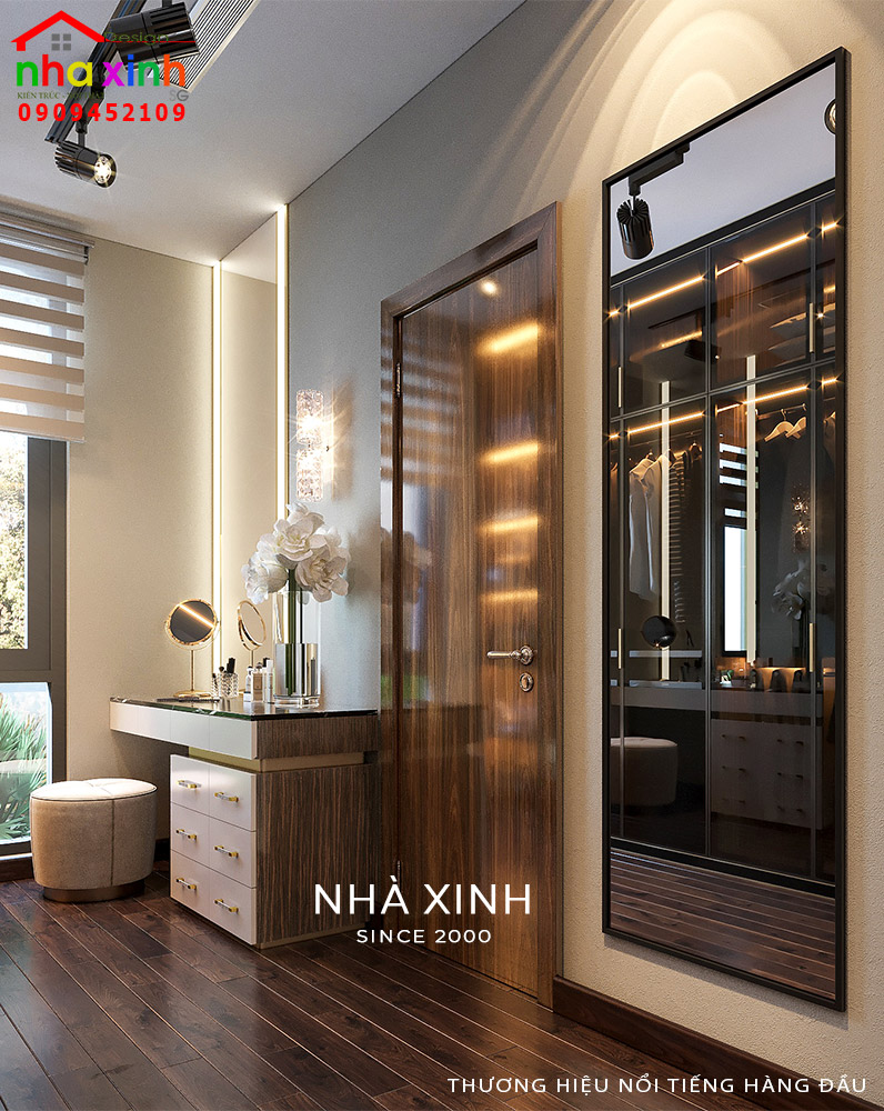 Bố trí đồ nội thất trong phòng ngủ master biệt thự đẹp