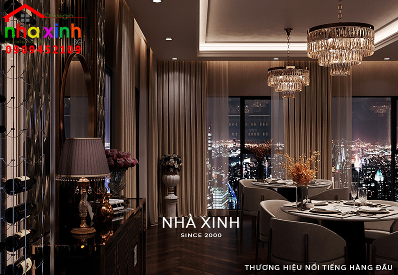 Không gian bàn ăn được thiết kế sang trọng và đẹp mắt