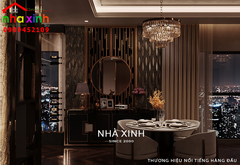 Khu vực bàn ăn được bố trí với góc view đẹp mắt