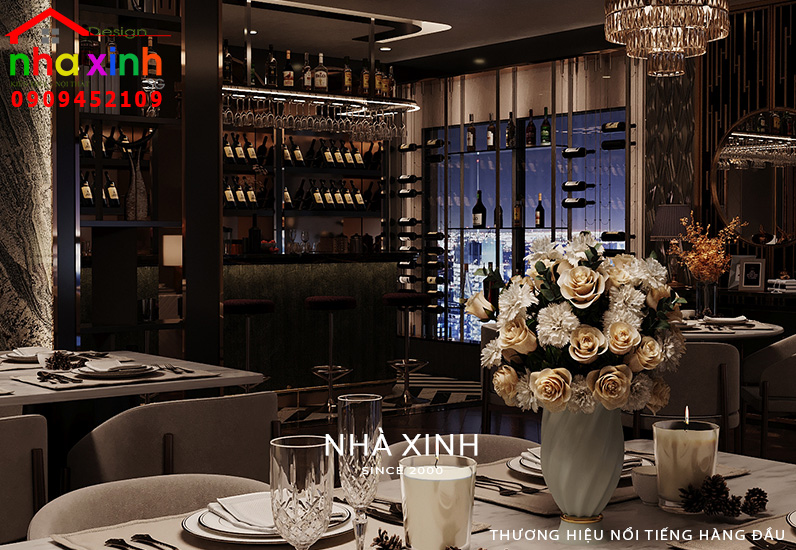 Thiết kế khu vực trưng bày rượu tiện nghi