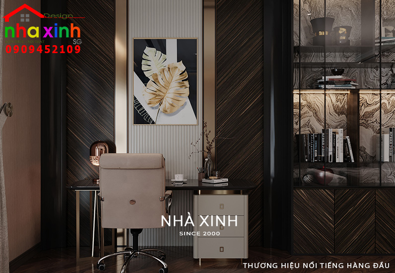 Không gian phòng làm việc được thiết kế tiện nghi