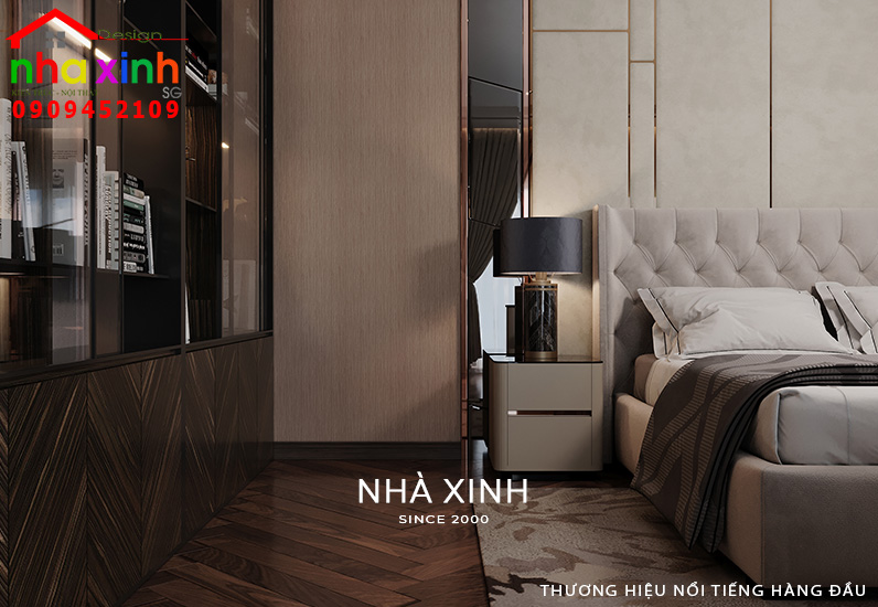 Một góc phòng ngủ được thiết kế tiện nghi và sang trọng