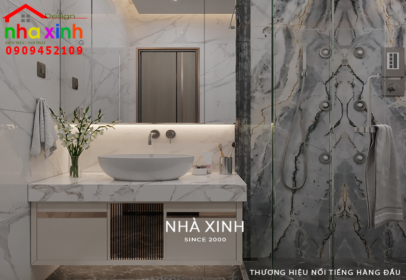 Thiết kế khu vực phòng tăm nội thất căn hộ Penthouse