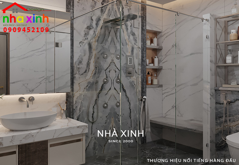 Không gian phòng tắm được thiết kế thông thoáng và rộng rãi