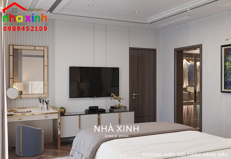 Không gian phòng ngủ được thiết kế tiện nghi và sang trọng