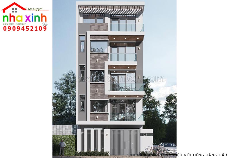Thiết Kế Nhà Phố 5 Tầng
