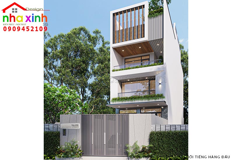 Mẫu Nhà Phố Đẹp 3 Tầng Hiện Đại 5x15