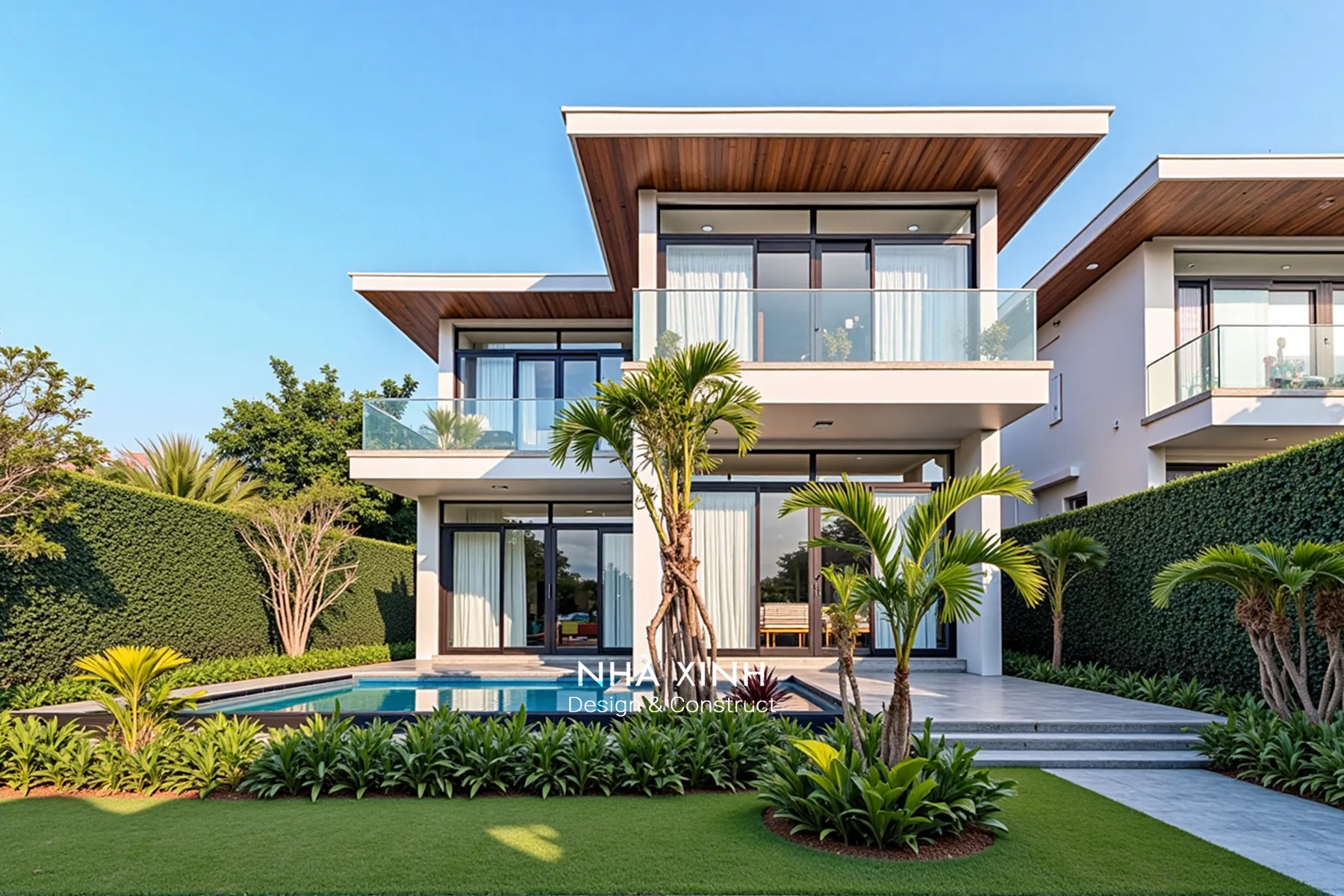 Thiết Kế Biệt Thự Đẹp Có Hồ Bơi Trên Sân Thượng